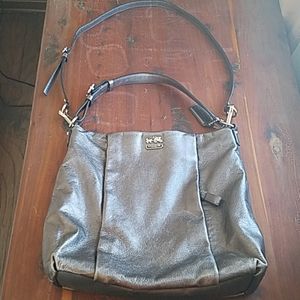 Beautiful metallic grey Coach tote
